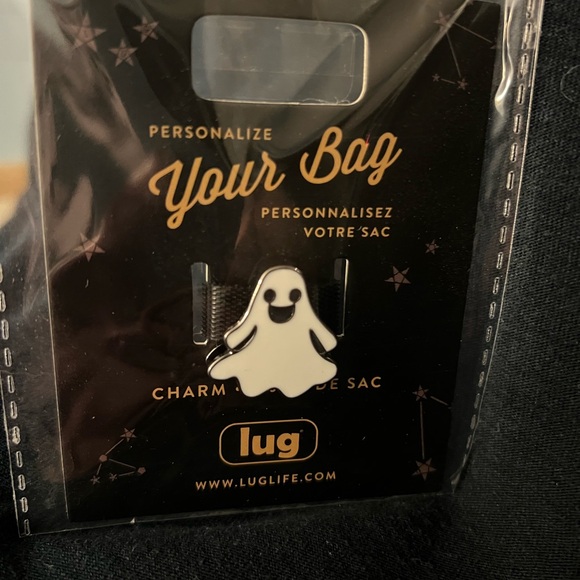 Lug Spooky Ghost Bag Charm in Black and White - Picture 1 of 2